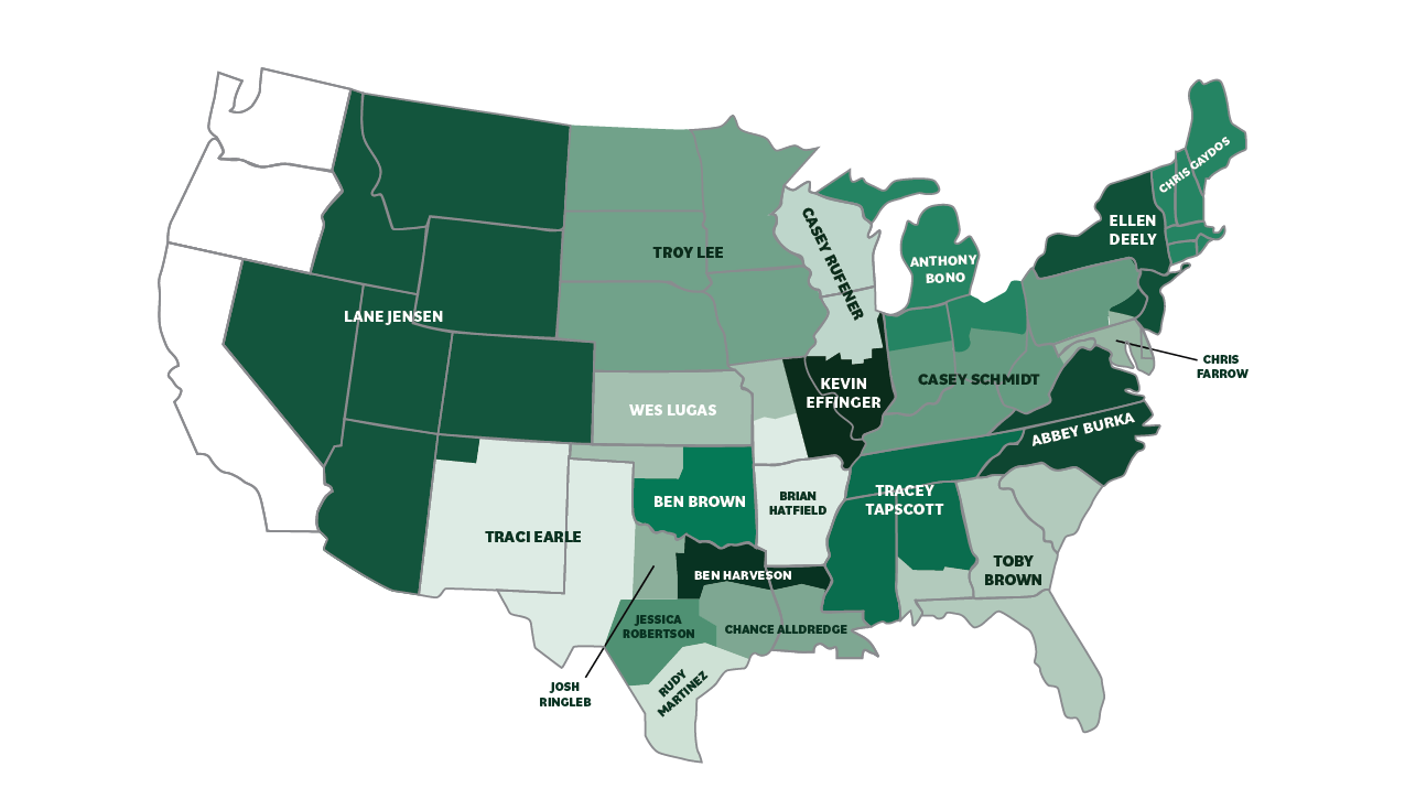 Greenleaf Nursery Sales Map