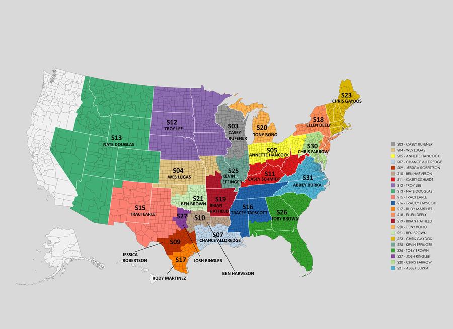 Greenleaf Nursery Sales Regions